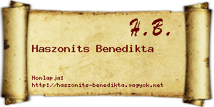 Haszonits Benedikta névjegykártya